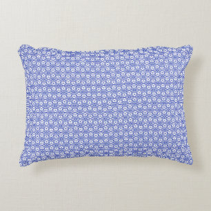 Moderne Blaue Geometrische Dreiecksstruktur Minima Dekokissen