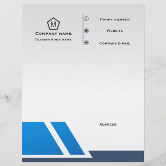 Moderne Blaue Geometrische Geschäftsbogen Briefbogen