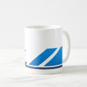 Moderne blaue geometrische Geschäftstasse Kaffeetasse (VorderseiteRechts)