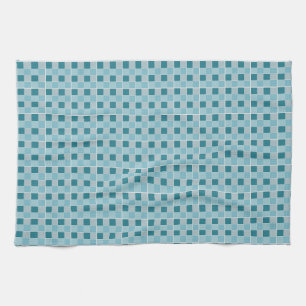 Moderne blaue geometrische Gitter-Tea-Towel Minima Geschirrtuch