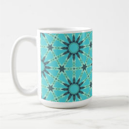 Moderne blaue geometrische Kaffee-Tasse mit Burstm Kaffeetasse