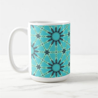 Moderne blaue geometrische Kaffee-Tasse mit Burstm Kaffeetasse