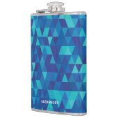 Moderne blaue geometrische Muster mit Namen Flachmann (Links)