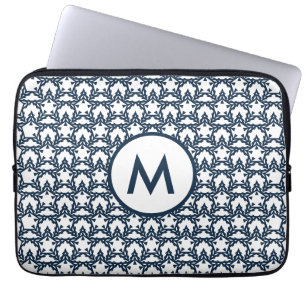 Moderne Blaue Geometrische Stern Personalisiert Laptopschutzhülle