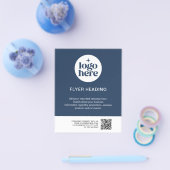 Moderne blaue Geschäftsanpassung Logo QR-Code Gesc Flyer (Einzeln)
