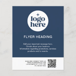 Moderne blaue Geschäftsanpassung Logo QR-Code Gesc Flyer