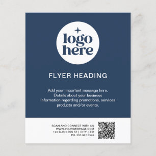 Moderne blaue Geschäftsanpassung Logo QR-Code Gesc Flyer