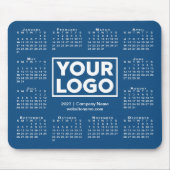 Moderne Blaue Geschäftslogo-Kalender 2027 Mousepad (Vorne)