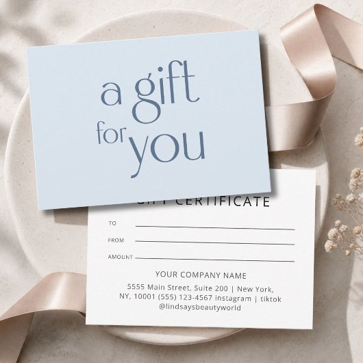 Moderne blaue Geschenkkarte