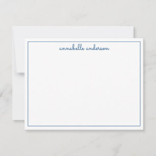 Moderne blaue Giralkalligrafie-Skriptgrenze Mitteilungskarte