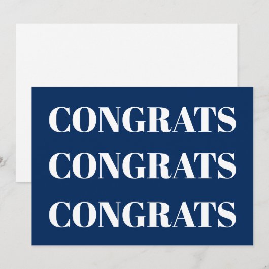 Moderne, blaue Glückwunsch-Karte (Vorne/Hinten)