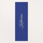 Moderne Blaue Gold Blumenmuster Yogamatte (Rückseite)