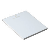 Moderne Blaue Gold-Schrift Monogramm Notizblock (angewinkelt)