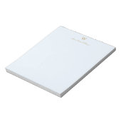 Moderne Blaue Gold-Schrift Monogramm Notizblock (Rotiert)