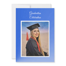 Moderne blaue Gradient-Party-Einladung zur Graduie