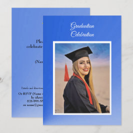 Moderne blaue Gradient-Party-Einladung zur Graduie Einladung