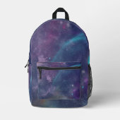 Moderne Blaue Gradienten Kosmos Weltraumgalaxie Ju Bedruckter Rucksack (Vorderseite)