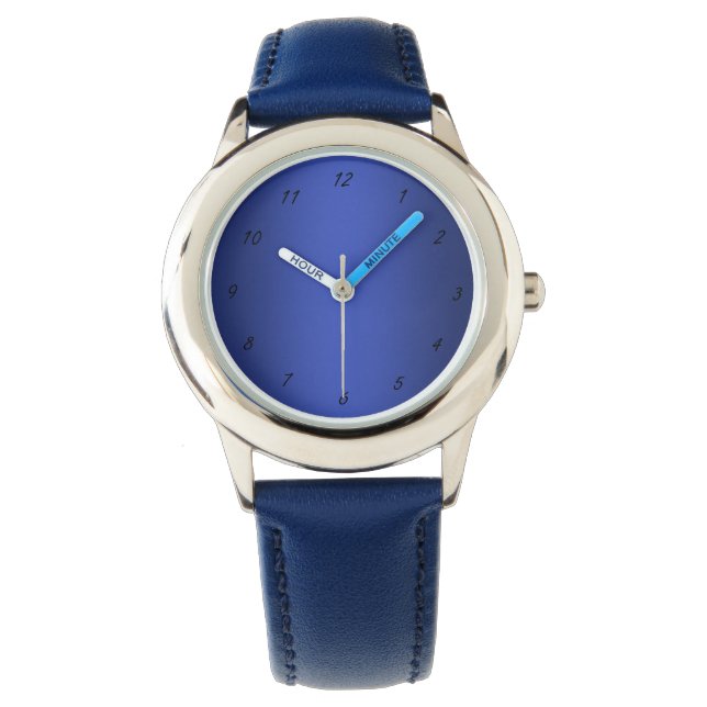 Moderne blaue Gradientengalaxie Armbanduhr (Vorderseite)