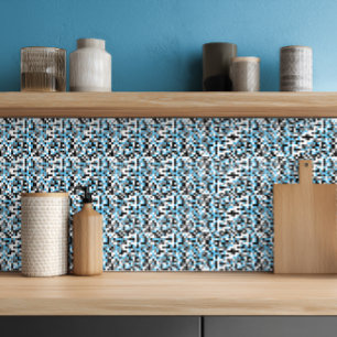 Moderne, blaue, graue geometrische Keramik Tile Fliese