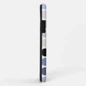 moderne blaue graue Punkte-Muster-Monogramm Case-Mate iPhone Hülle (Hinten/Rechts)