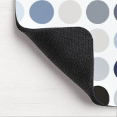 moderne blaue graue Punkte-Muster-Monogramm Mousepad (Ecke)