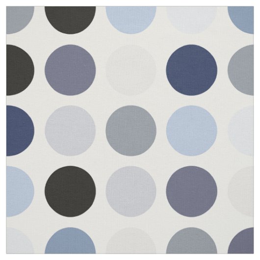 moderne blaue graue Punkte-Muster-Monogramm Stoff (Muster)