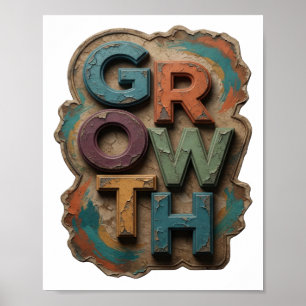Moderne blaue GROWTH-künstlerische Motiv Poster
