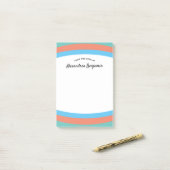 Moderne blaue grüne Koralle Stilvoll Elegant Custo Post-it Klebezettel (Auf Schreibtisch)