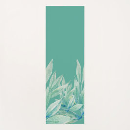 Moderne blaue grüne Ozean Abstrakte Pflanze Aquare Yogamatte