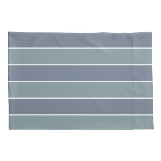 Moderne blaue grüne Streifen Kissenbezug (Rückseite-Rechts)