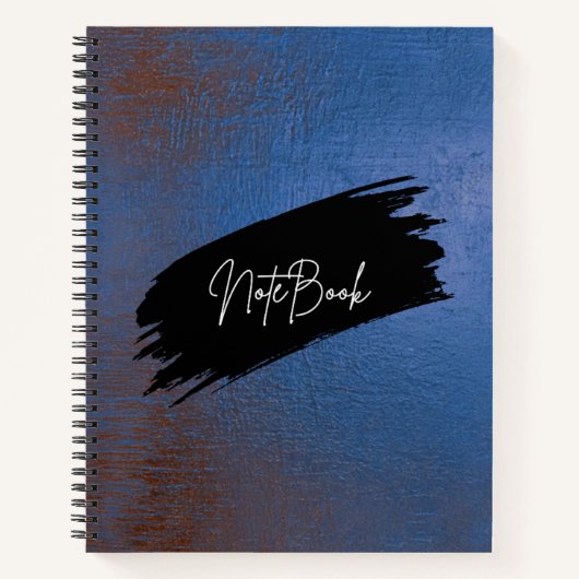 Moderne Blaue Grunge-Spiral-Journal Notizblock (Vorderseite)
