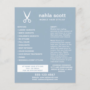Moderne blaue Haarschneideschere für mobile Hairst Flyer