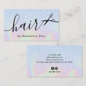 Moderne, blaue Hairstylist Visitenkarte (Vorne/Hinten)