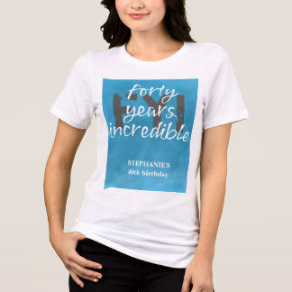 Moderne Blaue Himmel Unglaubliche 40. Geburtstagsf Tri-Blend Shirt