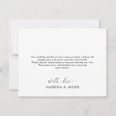 Moderne blaue Hochzeit der Marine Dankeskarte (Rückseite)