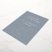Moderne Blaue Hochzeit Folieneinladung (Gedreht)