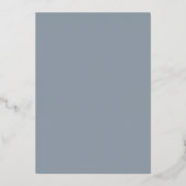 Moderne Blaue Hochzeit Folieneinladung (Rückseite)