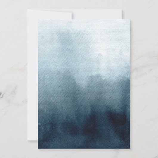 Moderne Blaue Hochzeit Save The Date (Rückseite)