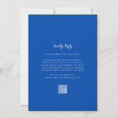 Moderne blaue Hochzeits-Website-QR-Code-Einladung Einladung (Rückseite)