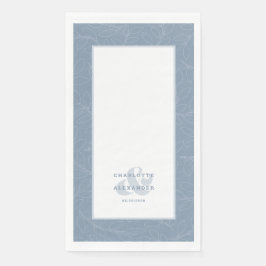 Moderne blaue Hochzeitsbride und Bauernmuster Serviette