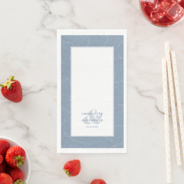 Moderne blaue Hochzeitsbride und Bauernmuster Serviette