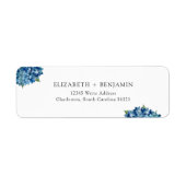 Moderne Blaue Hortensien Hochzeit RSVP Rücksendead (Vorne)