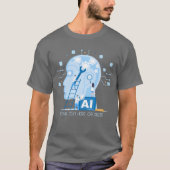 Moderne blaue Illustration der künstlichen Intelli T-Shirt (Vorderseite)