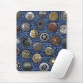 Moderne, blaue Jeans mit Knöpfen Mousepad (Mit Mouse)