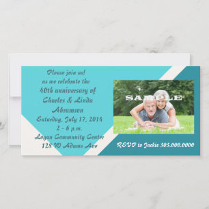 Moderne blaue Jubiläums-Feier-Fotokarte