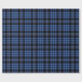 Moderne blaue Karo-Muster Geschenkpapier (Flach)
