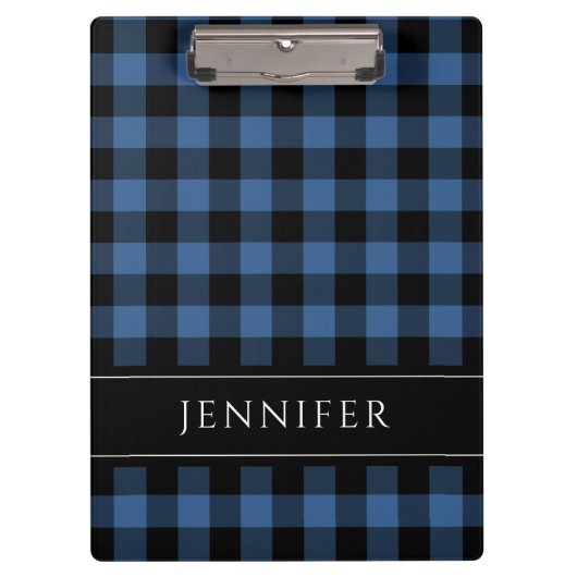 Moderne blaue Karos Klemmbrett (Vorderseite)
