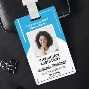 Moderne blaue Krankenhaus-Mitarbeiter-Foto-ID-Kart Ausweis