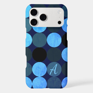 Moderne blaue Kreise & Monogramm