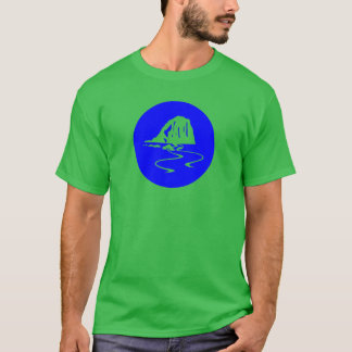Moderne blaue kreisförmige Meerestorbogen-Ikone T-Shirt